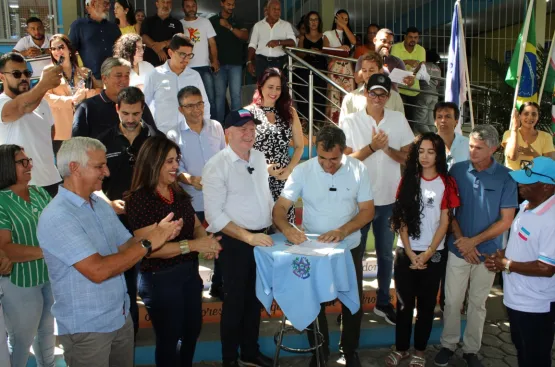 prefeito de Jaguaré recebeu o governador do estado para uma importante assinatura de novos investimentos no município