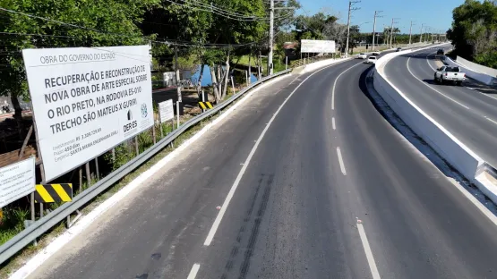 Progresso da Obra de Duplicação da Rodovia Othovarino Duarte Santos em São Mateus