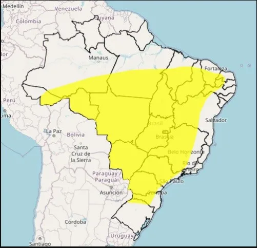 Todas as regiões do Brasil devem ter baixa umidade hoje; veja a previsão