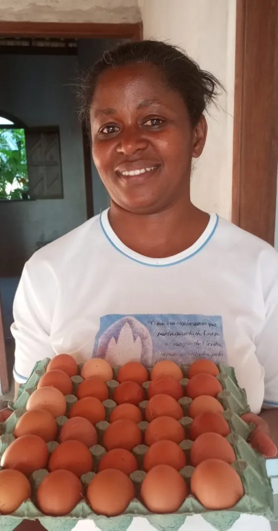 Ovos de galinha caipira garante renda e segurança alimentar para mulheres no Recôncavo Baiano