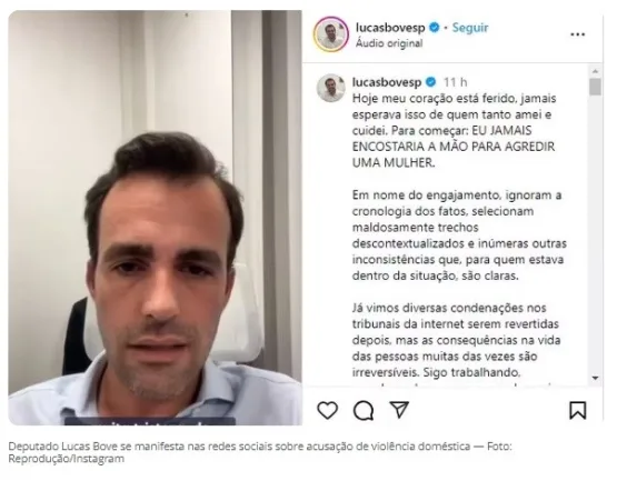 Cintia Chagas pede prisão do ex, deputado Lucas Bove, por violação de medidas cautelares