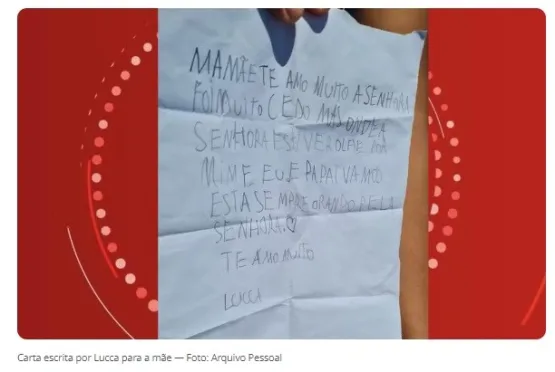 Filho de 6 anos se despede de mãe morta a facadas na Bahia com carta emocionante: 'olhe por mim'