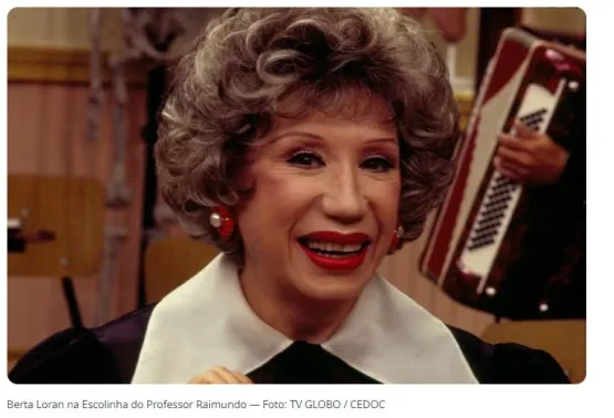 Atriz e comediante Berta Loran morre aos 99 anos no Rio