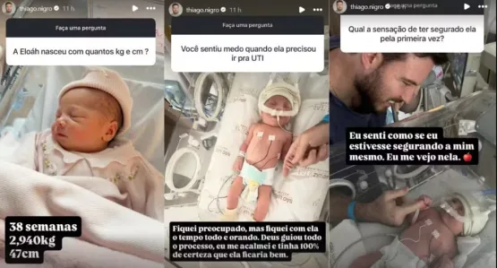 Thiago Nigro compartilha emoção de se tornar pai pela primeira vez: 'Estou me achando'