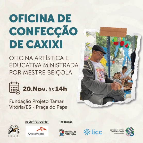 Projeto Tamar promove oficina gratuita de confecção de caxixis