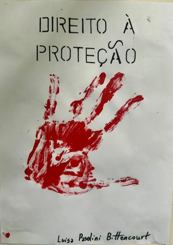 Alunos de escola pública de Vitória abrem mostra com desenhos inspirados nos direitos da criança