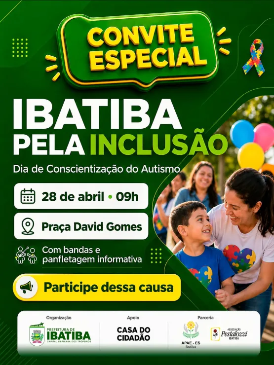 Ibatiba promove Dia de Conscientização do Autismo e reforça compromisso com a inclusão social
