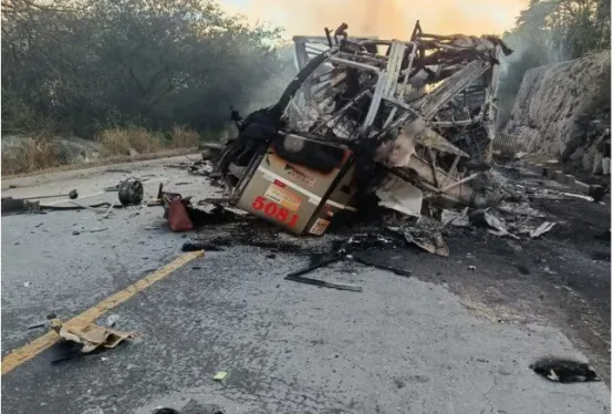 Batida entre ônibus e carreta mata 8 pessoas em MG