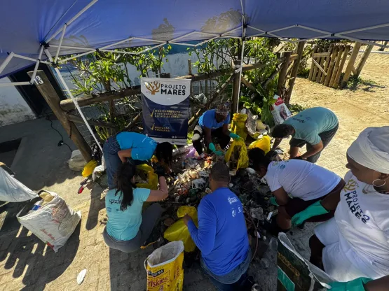 Ação do Projeto Mares retira mais de 40 kg de lixo em manguezal na Ilha de Itaparica