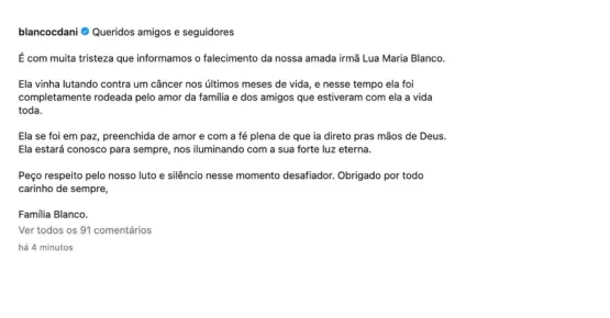 Lua Blanco, a Roberta da novela 'Rebelde Brasil', morre aos 39 anos Lua Blanco, a Roberta da novela 'Rebelde Brasil', morre aos 39 anos