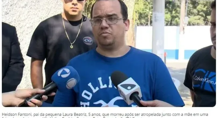 'Eu libero o perdão para a vida do motorista', diz pai de menina morta após ser atropelada 