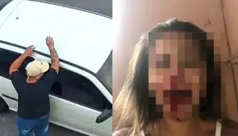 Acusado de estuprar e agredir a ex grávida é filmado quebrando portão com um carro
