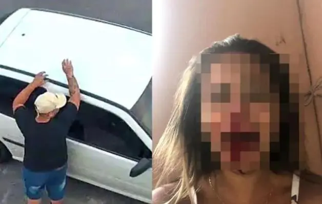 Acusado de estuprar e agredir a ex grávida é filmado quebrando portão com um carro