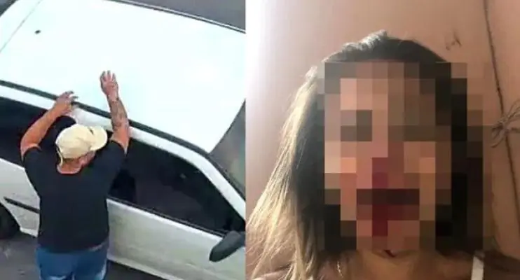 Acusado de estuprar e agredir a ex grávida é filmado quebrando portão com um carro