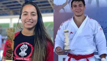 Ana Carolina e Bruno Conde conquistam ouro no Campeonato Estadual de Karatê