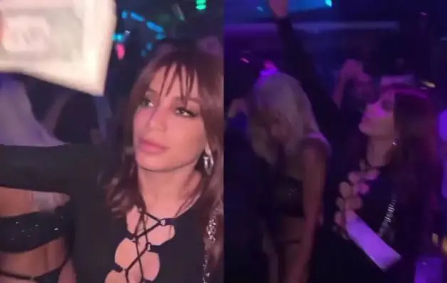 Anitta joga dinheiro para o alto em festa e arrasa em vestido com abertura