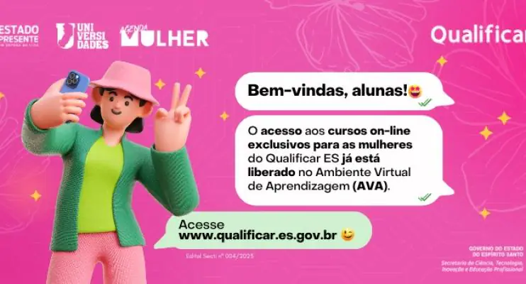 Mulheres classificadas nos cursos on-line do Qualificar ES já podem acessar as aulas