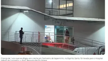  Bebê de 1 ano se afoga em piscina de creche e é internado em estado grave 