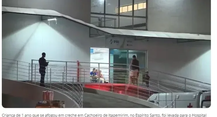  Bebê de 1 ano se afoga em piscina de creche e é internado em estado grave 