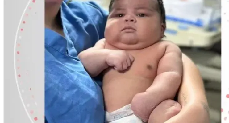 Bebê de 6,5kg nasce de parto normal, mesmo com cesárea indicada no ES; secretaria apura 