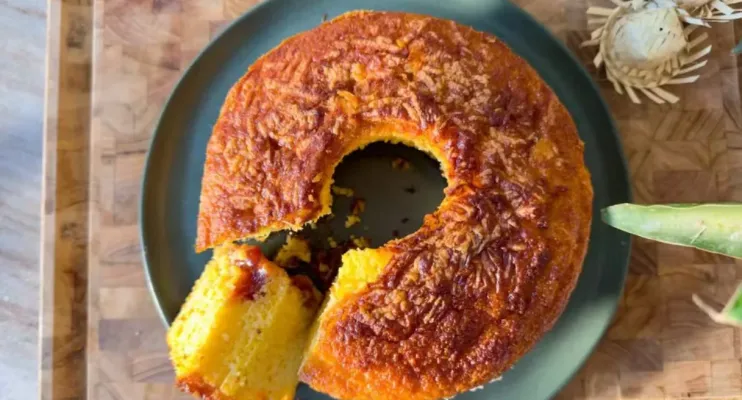 Bolo de Milho com Goiabada na Air Fryer