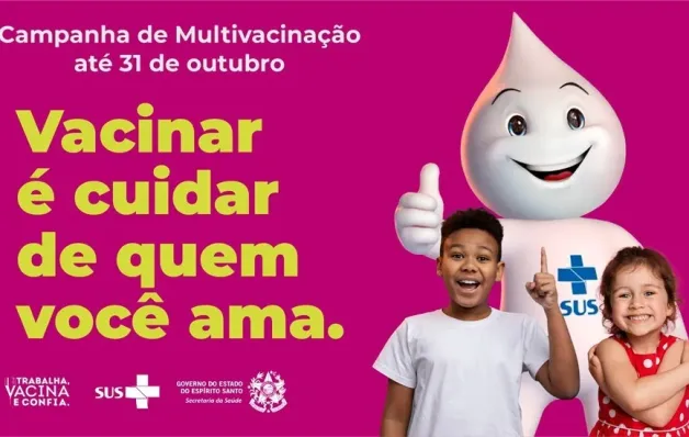 Campanha de Multivacinação para crianças e adolescentes tem início nesta segunda-feira (06)
