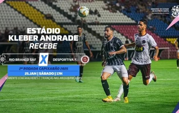 Campeonato Capixaba tem confronto entre Rio Branco e Desportiva no Kleber Andrade