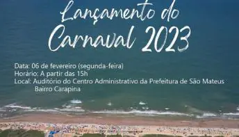 Carnaval 2023 de São Mateus: Programação oficial será anunciada na segunda-feira 