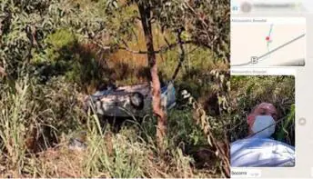 Carro do prefeito Alessandro de Sooretama capota no km 195 da BR 101, em Aracruz
