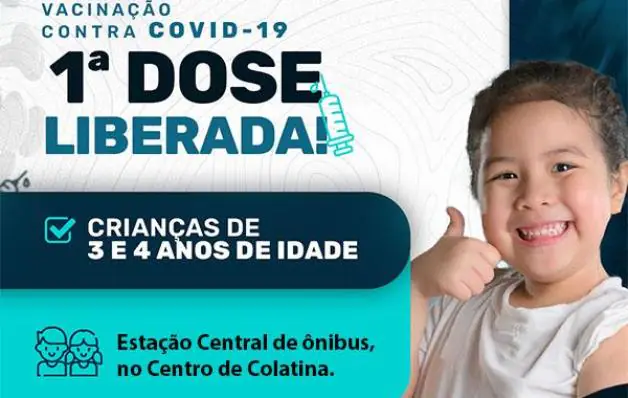 Colatina vacina crianças de 3 e 4 anos contra Covid-19 a partir desta quarta-feira (27)