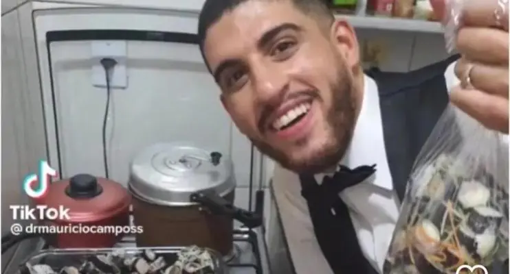 Dentista viraliza ao levar comida japonesa da festa de formatura para casa: 'Foi no final'