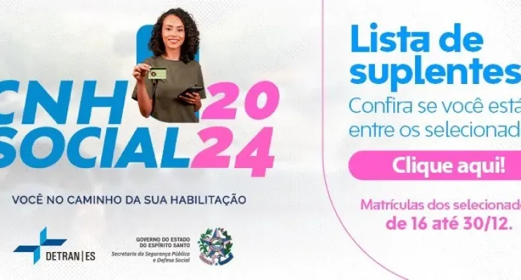 Detran ES convoca 644 suplentes do programa CNH Social