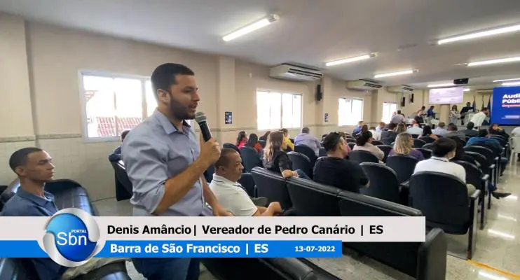Durante audiência pública do Orçamento Estadual em Barra de São Francisco, vereador de Pedro Canário pede inclusão de barragem