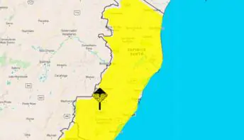 ES recebe alerta de perigo potencial para tempestade