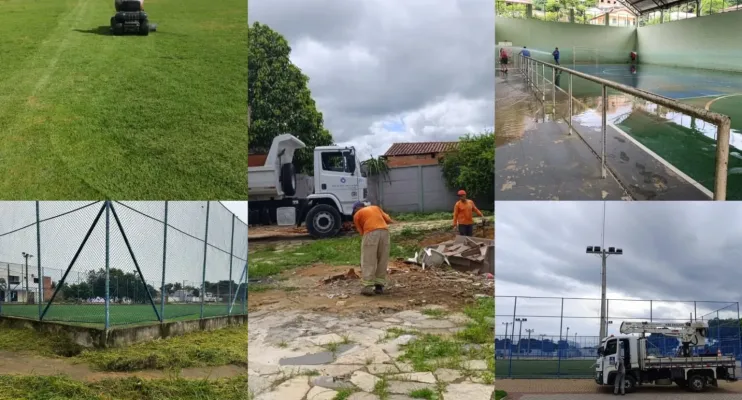 Espaços esportivos de Nova Venécia passam por limpeza e revitalização