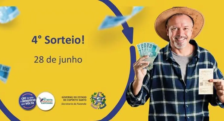 Está chegando o quarto sorteio do Nota Premiada Capixaba