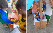 Feira escolar reúne crianças em atividade sobre alimentação saudável na Serra
