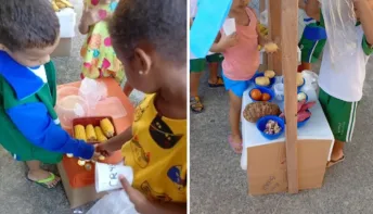Feira escolar reúne crianças em atividade sobre alimentação saudável na Serra