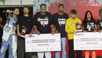 Final da Batalha do NB consagra Kael MC e Peter do Busão como campeões de rimas