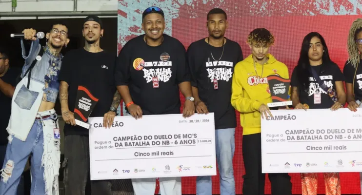 Final da Batalha do NB consagra Kael MC e Peter do Busão como campeões de rimas