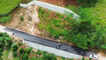 Governo do Estado entrega contenção contra deslizamentos em estrada de Mimoso do Sul