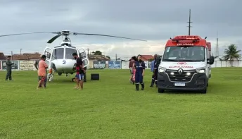 Helicóptero do NOTAER realiza primeiro atendimento aeromédico em Pedro Canário