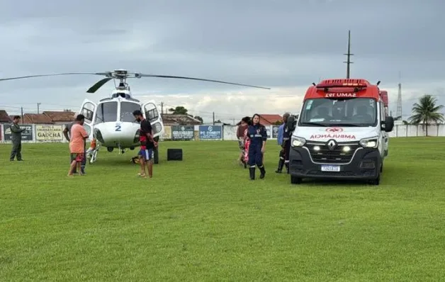 Helicóptero do NOTAER realiza primeiro atendimento aeromédico em Pedro Canário