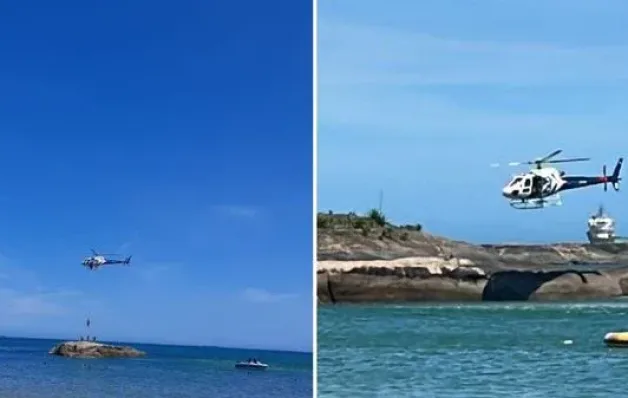 Homem é resgatado por helicóptero em praia de Vila Velha