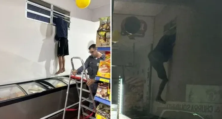 Homem tenta furtar supermercado em Guarapari e acaba preso na báscula