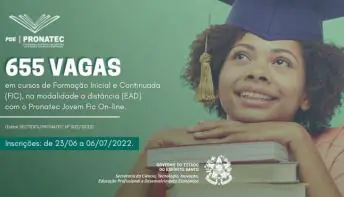 Inscrições abertas para 655 vagas em cursos on-line