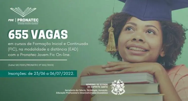 Inscrições abertas para 655 vagas em cursos on-line