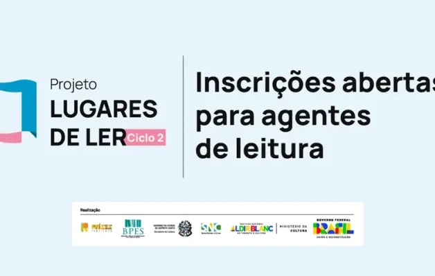 Inscrições abertas para seleção de Agentes de Leitura do Projeto Lugares de Ler