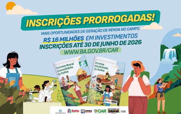  Inscrições para editais de Turismo Rural Comunitário e Plantas Medicinais são prorrogadas até 30 de junho