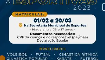 Jaguaré abre matriculas para escolinhas de esportes do município
